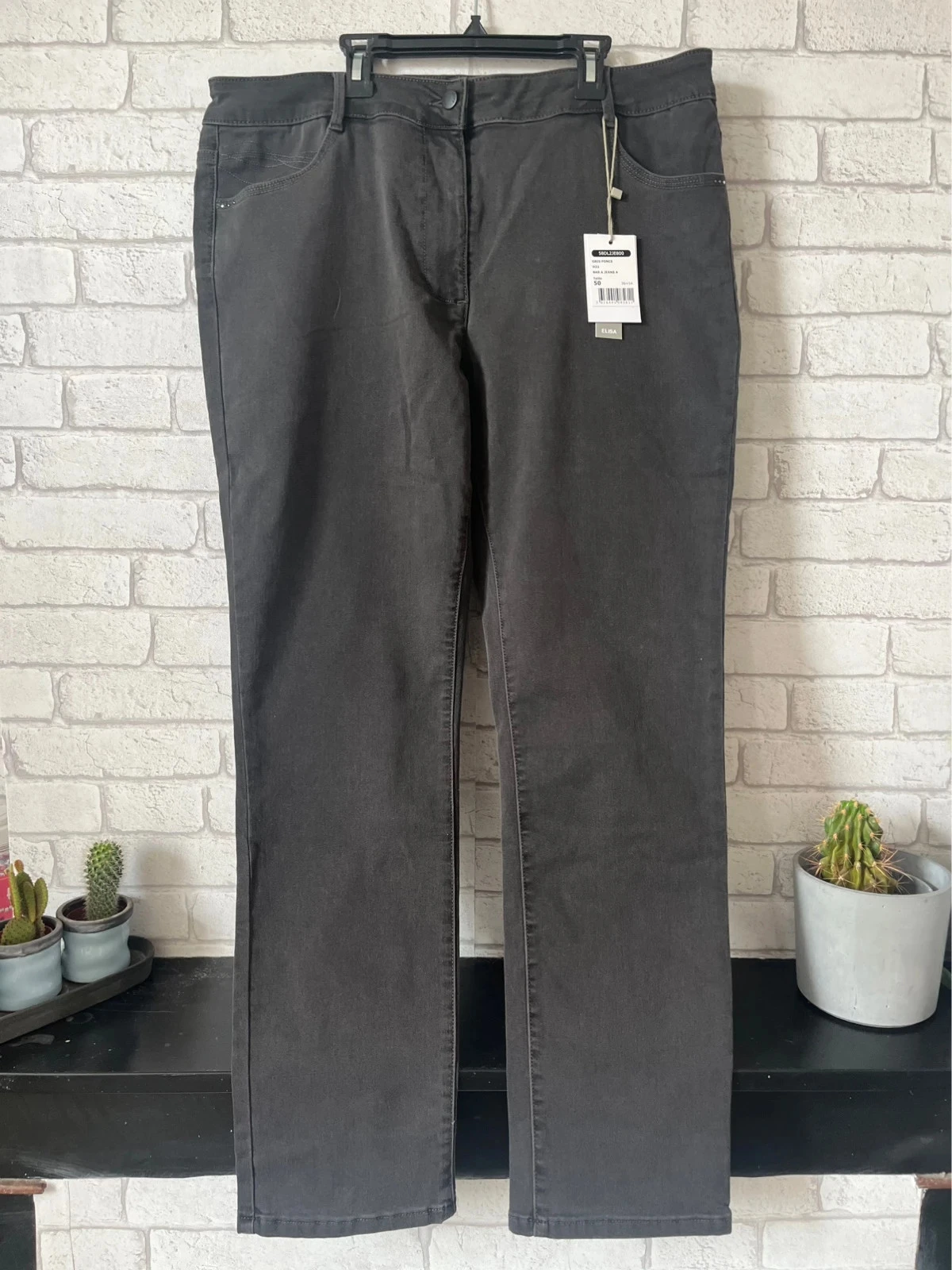 Jean femme Diane Laury – Modèle Elisa – Taille 50 – Neuf avec étiquette – Gris foncé